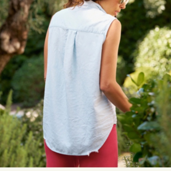 FRANK & EILEEN FIONA WOVEN BUTTON UP TATTERED WASH DENIM - Picture 2 of 10